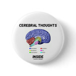 Cerebral Thoughts Inside (Brain Humour) buttons