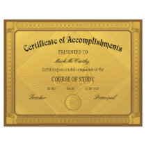Certificate of Accomplishment Template
