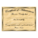 Certificate of Achievement Chubby Card