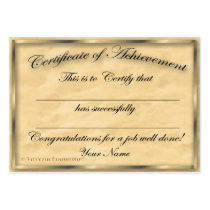 Certificate of Achievement Chubby Card