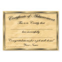 Certificate of Achievement Chubby Card business cards