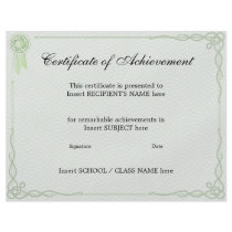 CERTIFICATE OF ACHIEVEMENT