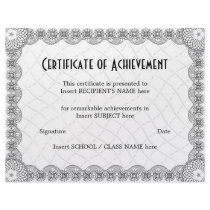 CERTIFICATE OF ACHIEVEMENT