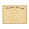 Certificate of Achievement postcards