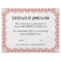 CERTIFICATE OF APPRECIATION flyers