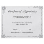 CERTIFICATE OF APPRECIATION flyers