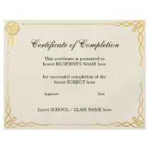 CERTIFICATE OF COMPLETION FLYERS