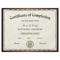 Certificate of Completion Template