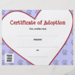 Certificate of Pet Adoption Custom Flyer