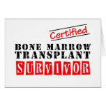 Certified Bone Marrow Transplant  Survivor (Red) Card