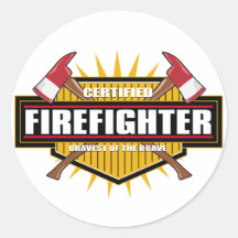 Certified Firefighter Round Stickers