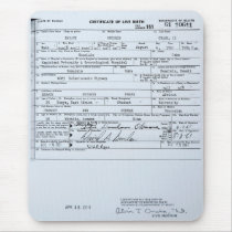 Certified Original Barack Obama Birth Certificate Mousepad