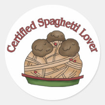 Certified Spaghetti Lover Round Stickers