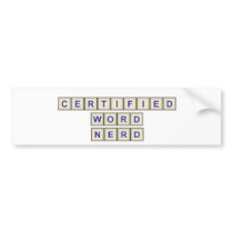 Certified Word Nerd Bumper Stickers
