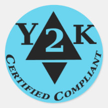 Certified Y2k Compliant Round Stickers