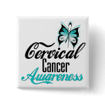 Cervical Cancer Awareness Butterfly buttons