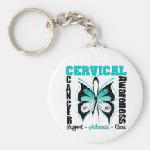 Cervical Cancer Awareness Butterfly Keychain