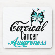 Cervical Cancer Awareness Butterfly Mouse Pads