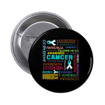 Cervical Cancer Awareness Collage Pinback Button