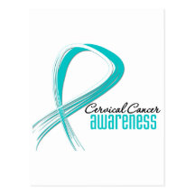 Cervical Cancer  Awareness Grunge Ribbon Postcards
