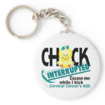 Cervical Cancer Chick Interrupted 2 Keychain