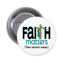 Cervical Cancer Faith Matters Cross 1 Pinback Button