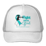 Cervical Cancer Fight Like A Girl  Knock Out Trucker Hats