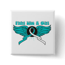 Cervical Cancer Fight Like A Girl Wings Pin
