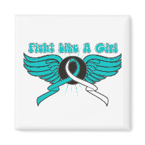 Cervical Cancer Fight Like A Girl Wings Magnets