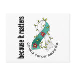 Cervical Cancer Flower Ribbon 3 postcards