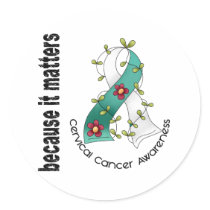 Cervical Cancer Flower Ribbon 3