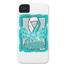 Cervical Cancer Hope Butterfly Portrait iPhone 4 Covers