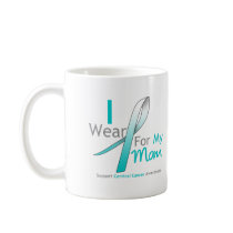 Cervical Cancer I Wear Teal and White For My Mum Coffee Mug