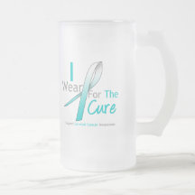 Cervical Cancer I Wear Teal & White For The Cure Mugs