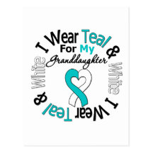 Cervical Cancer Ribbon For My Granddaughter Postcards