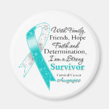 Cervical Cancer Support Strong Survivor Refrigerator Magnets