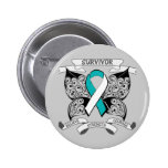 Cervical Cancer Survivor Butterfly Strength Buttons
