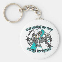Cervical Cancer Survivor By Day Ninja By Night Keychains