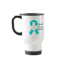 Cervical Cancer Survivor Flower Ribbon Mugs