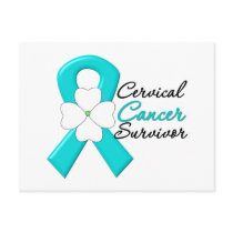 Cervical Cancer Survivor Flower Ribbon Postcards