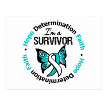 Cervical Cancer Survivor Hope Determination Faith Postcard