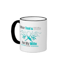Cervical Cancer Tribal Ribbon Support Wife Mugs