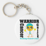 Cervical Cancer Warrior Chick v2 Keychain