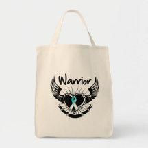 Cervical Cancer Warrior Fighter Wings Tote Bag