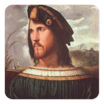 Cesare Borgia  Duke of Valencia Square Stickers