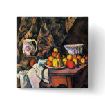 Cezanne still life apples peaches vase pretty art buttons
