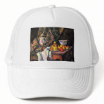 Cezanne still life apples peaches vase pretty art hats