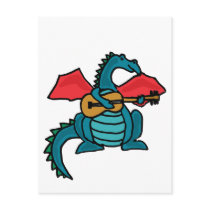 CF- Dragon Playing the Guitar Postcard
