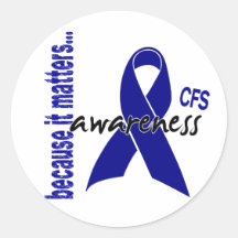 CFS Chronic Fatigue Syndrome Awareness Round Stickers