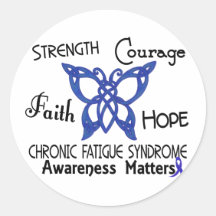 CFS Chronic Fatigue Syndrome Celtic Butterfly Sticker
